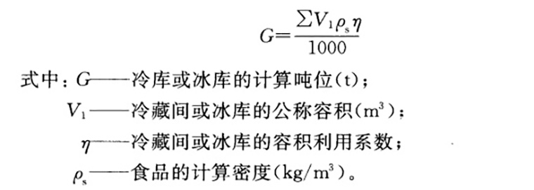 冷庫噸位計(jì)公式