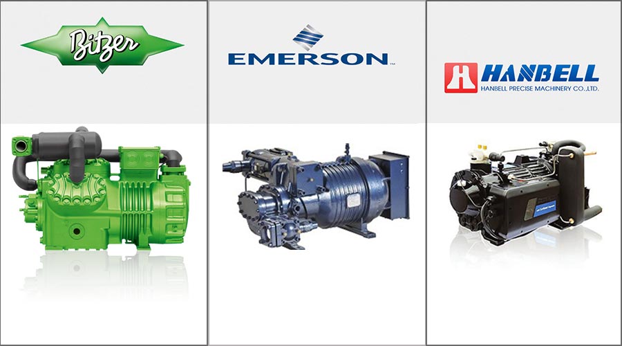 品牌制冷機(jī)組比澤爾、艾默生和漢鐘